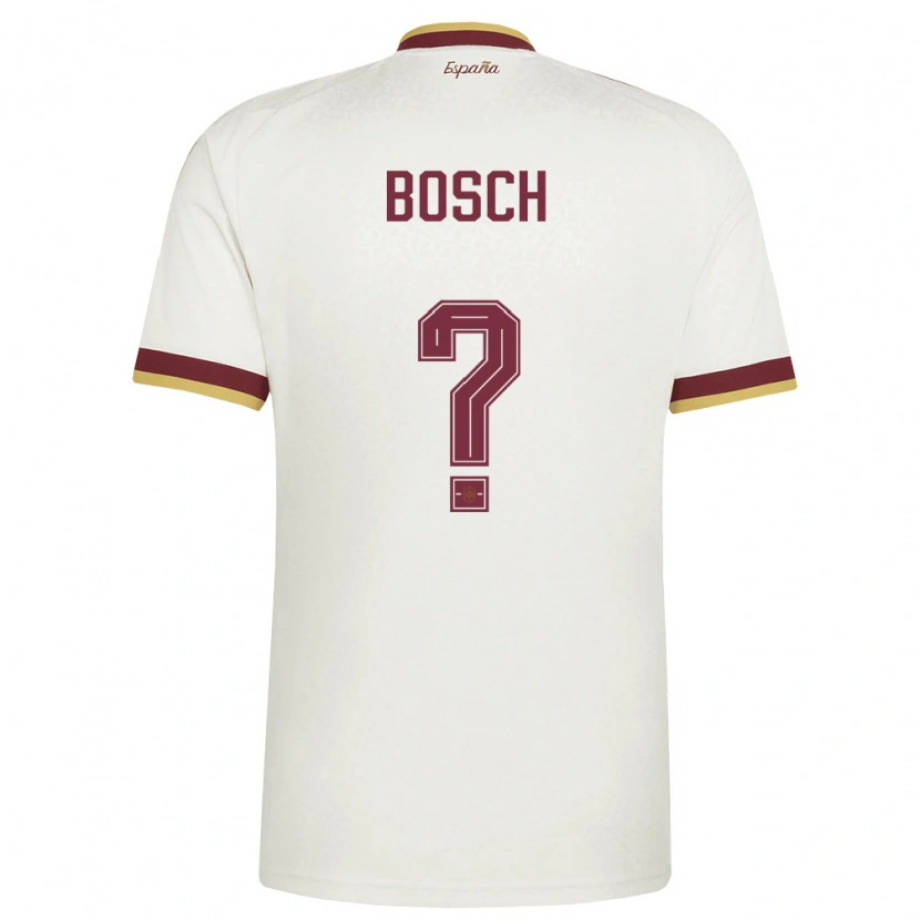Danxen Mujer Camiseta España Owen Bosch #0 Marfil Borgoña 2ª Equipación 26-28 La Camisa México