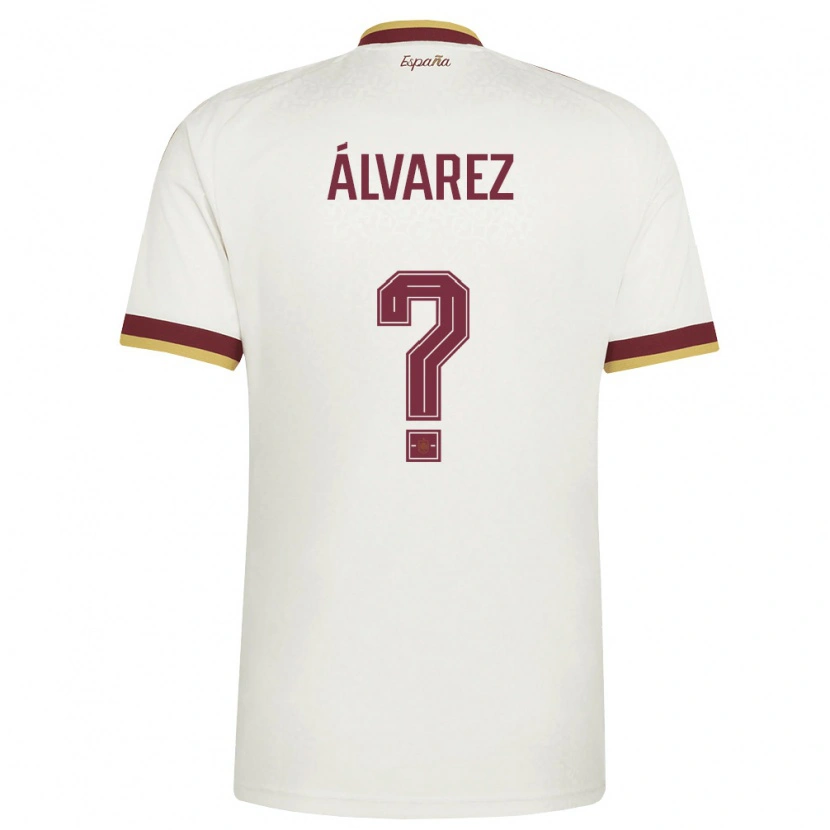 Danxen Mujer Camiseta España Ismael Álvarez #0 Marfil Borgoña 2ª Equipación 26-28 La Camisa México