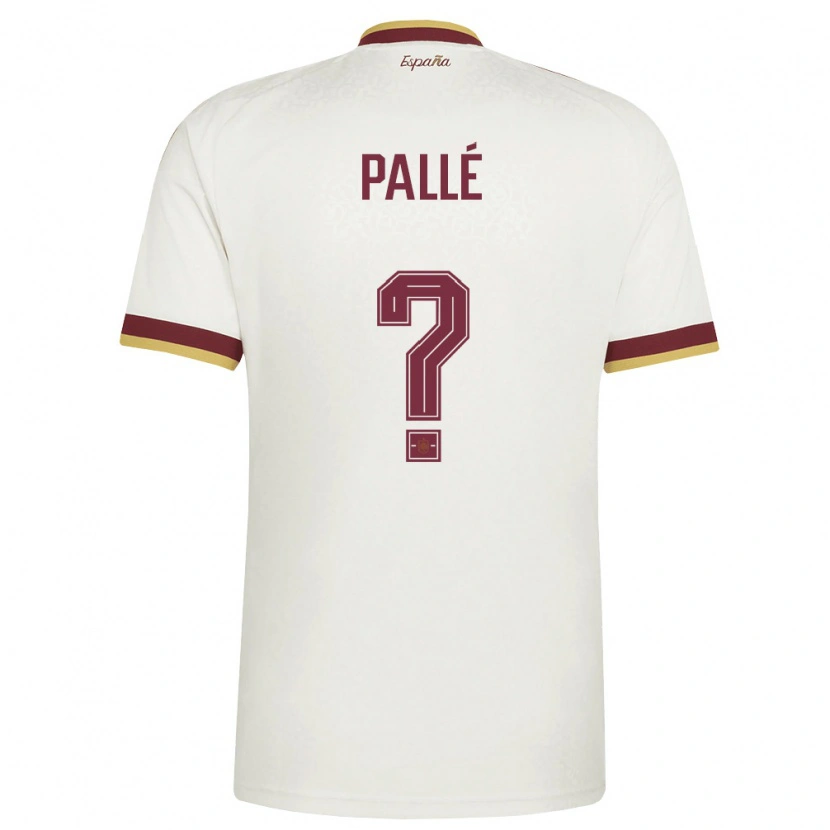 Danxen Mujer Camiseta España Joel Pallé #0 Marfil Borgoña 2ª Equipación 26-28 La Camisa México