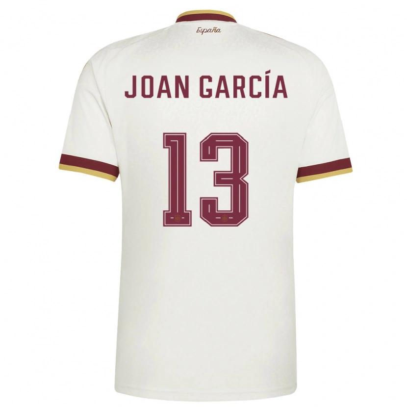 Danxen Mujer Camiseta España Joan García #13 Marfil Borgoña 2ª Equipación 26-28 La Camisa México