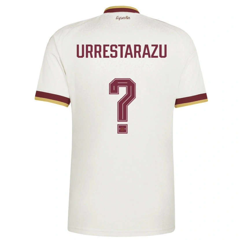 Danxen Mujer Camiseta España Mikel Urrestarazu #0 Marfil Borgoña 2ª Equipación 26-28 La Camisa México