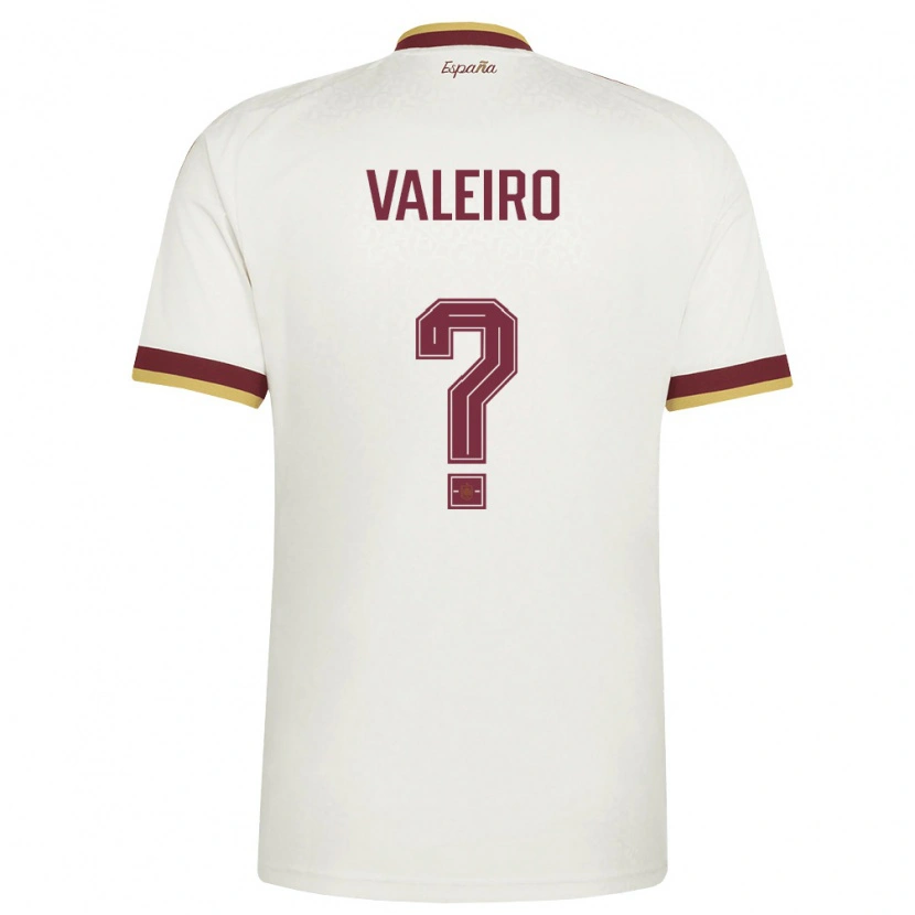 Danxen Mujer Camiseta España Mauro Valeiro #0 Marfil Borgoña 2ª Equipación 26-28 La Camisa México