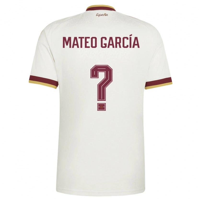 Danxen Mujer Camiseta España Mateo García #0 Marfil Borgoña 2ª Equipación 26-28 La Camisa México