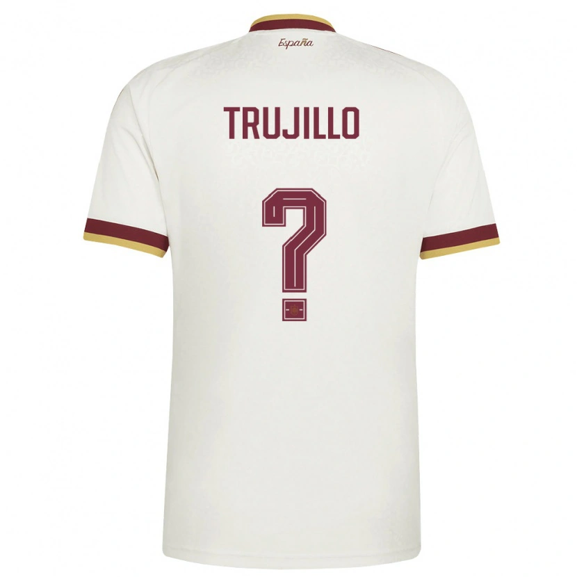 Danxen Mujer Camiseta España Jairo Trujillo #0 Marfil Borgoña 2ª Equipación 26-28 La Camisa México