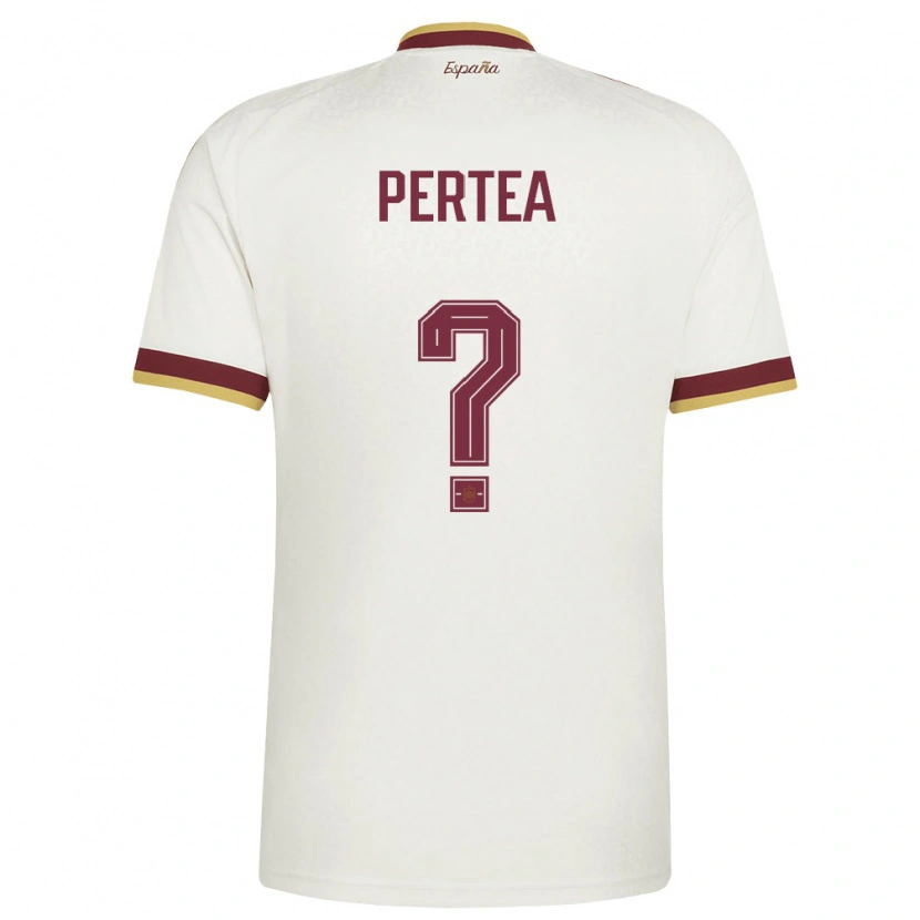 Danxen Mujer Camiseta España Raúl Pertea #0 Marfil Borgoña 2ª Equipación 26-28 La Camisa México