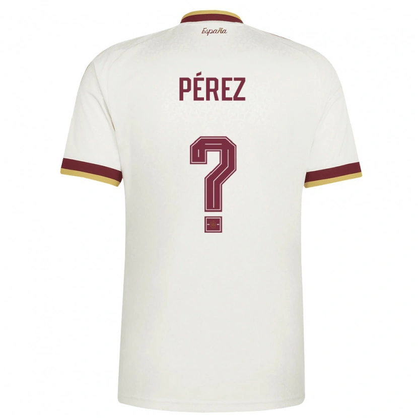 Danxen Mujer Camiseta España Luismi Pérez #0 Marfil Borgoña 2ª Equipación 26-28 La Camisa México