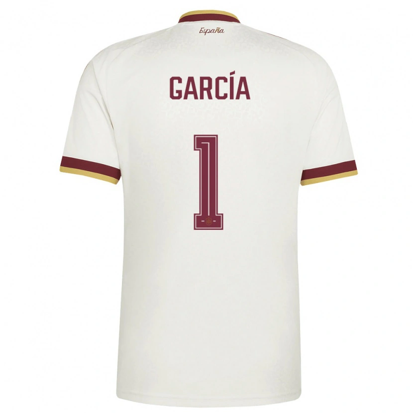 Danxen Mujer Camiseta España Simón García #1 Marfil Borgoña 2ª Equipación 26-28 La Camisa México