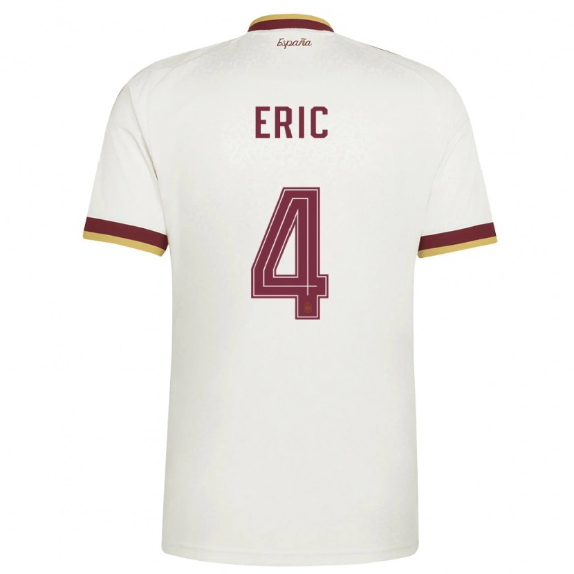 Danxen Mujer Camiseta España Eric Garcia #4 Marfil Borgoña 2ª Equipación 26-28 La Camisa México