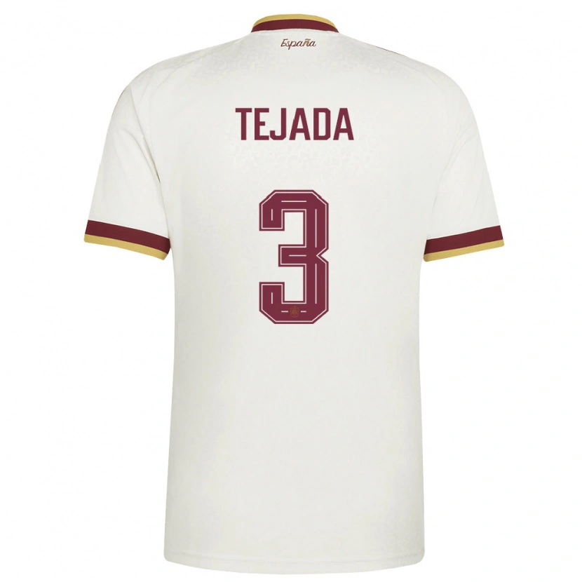 Danxen Mujer Camiseta España Ana Tejada #3 Marfil Borgoña 2ª Equipación 26-28 La Camisa México