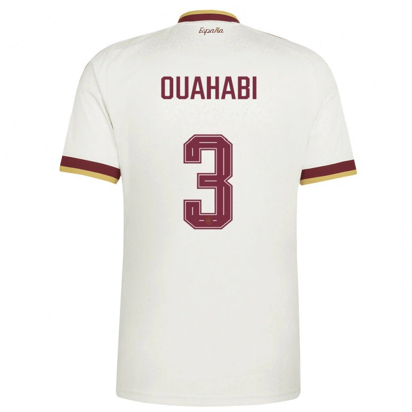 Danxen Mujer Camiseta España Leila Ouahabi #3 Marfil Borgoña 2ª Equipación 26-28 La Camisa México