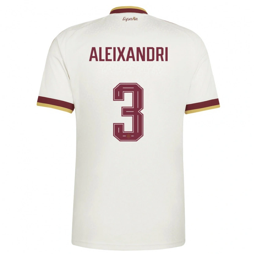 Danxen Mujer Camiseta España Laia Aleixandri #3 Marfil Borgoña 2ª Equipación 26-28 La Camisa México