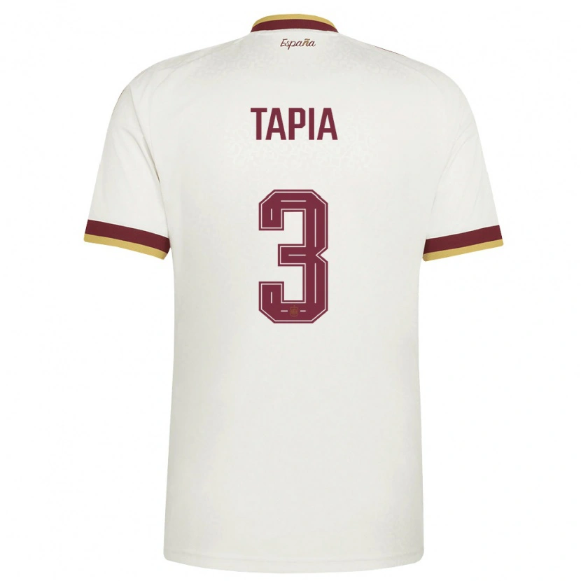 Danxen Mujer Camiseta España Unai Tapia #3 Marfil Borgoña 2ª Equipación 26-28 La Camisa México