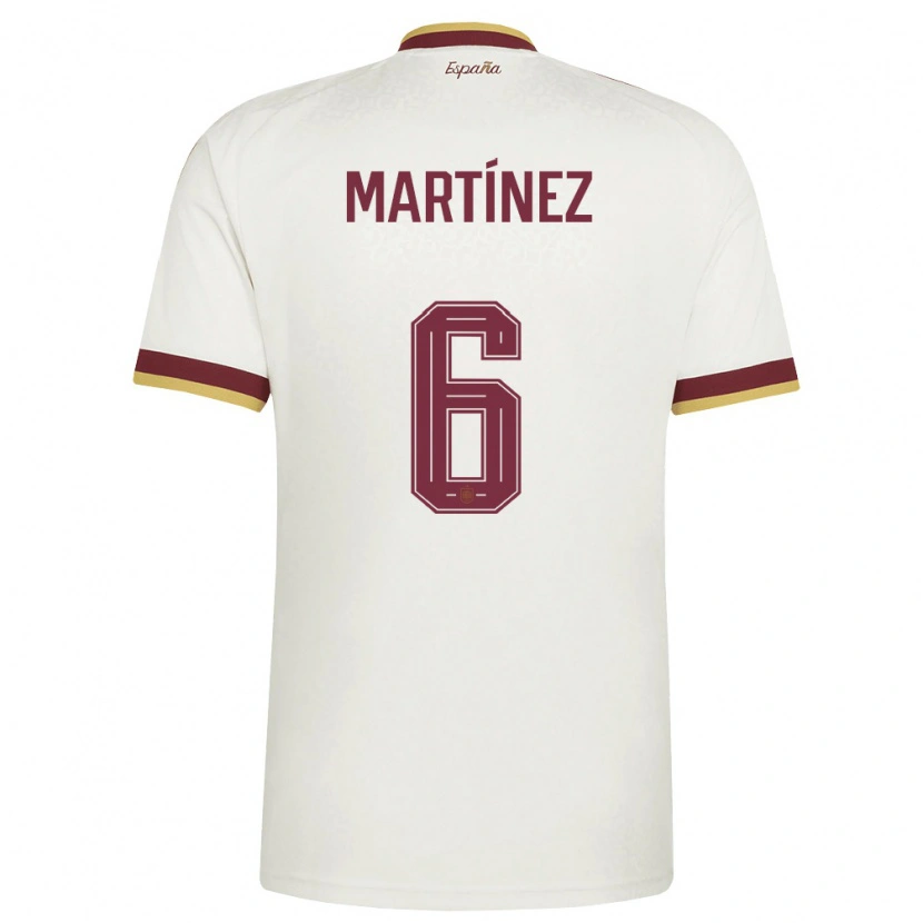 Danxen Mujer Camiseta España Roger Martinez #6 Marfil Borgoña 2ª Equipación 26-28 La Camisa México