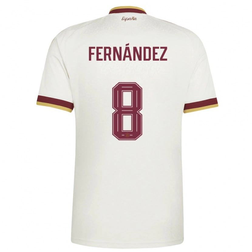 Danxen Mujer Camiseta España Dro Fernández #8 Marfil Borgoña 2ª Equipación 26-28 La Camisa México