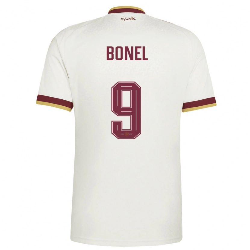 Danxen Mujer Camiseta España Asier Bonel #9 Marfil Borgoña 2ª Equipación 26-28 La Camisa México