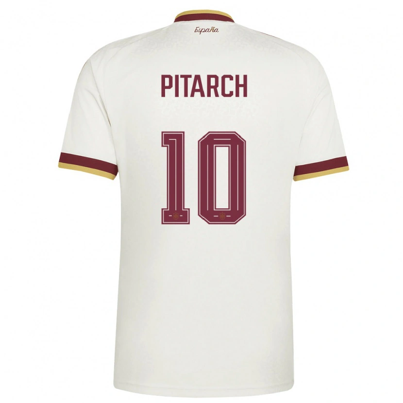 Danxen Mujer Camiseta España Thiago Pitarch #10 Marfil Borgoña 2ª Equipación 26-28 La Camisa México