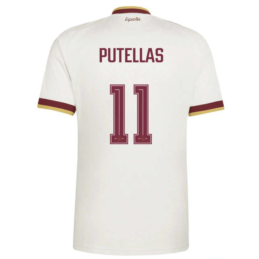 Danxen Mujer Camiseta España Alexia Putellas #11 Marfil Borgoña 2ª Equipación 26-28 La Camisa México