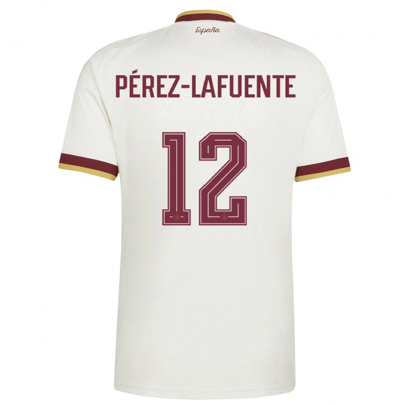 Danxen Mujer Camiseta España Jorge Pérez-Lafuente #12 Marfil Borgoña 2ª Equipación 26-28 La Camisa México
