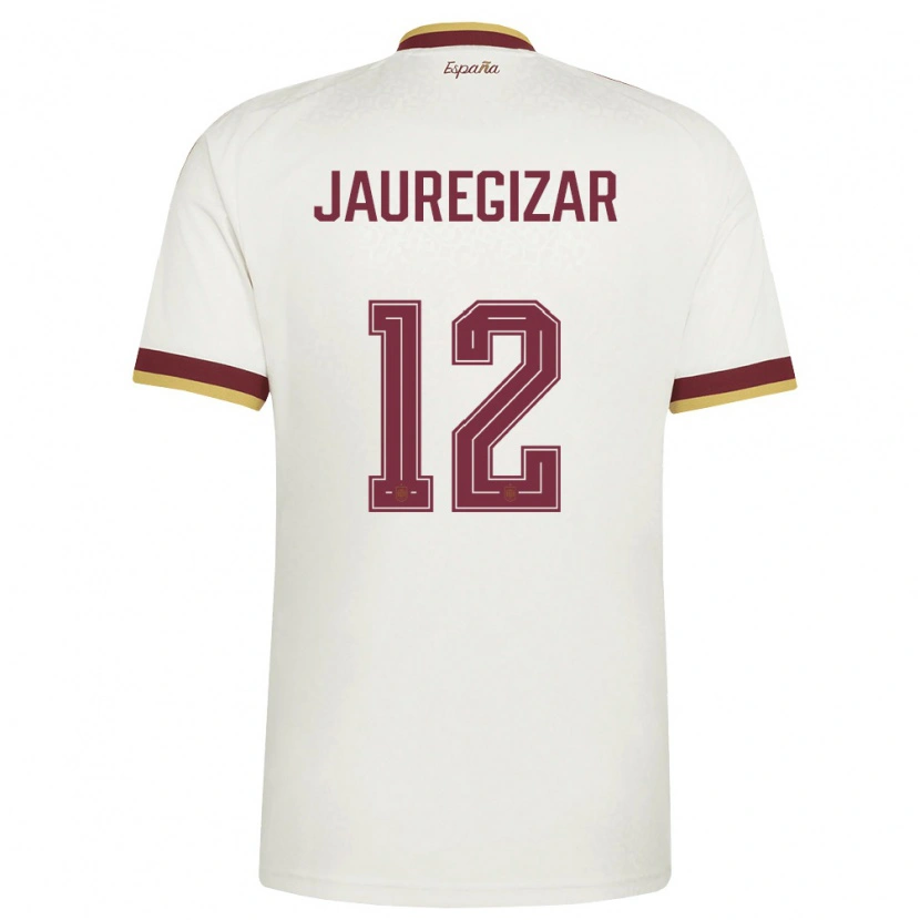 Danxen Mujer Camiseta España Mikel Jauregizar #12 Marfil Borgoña 2ª Equipación 26-28 La Camisa México