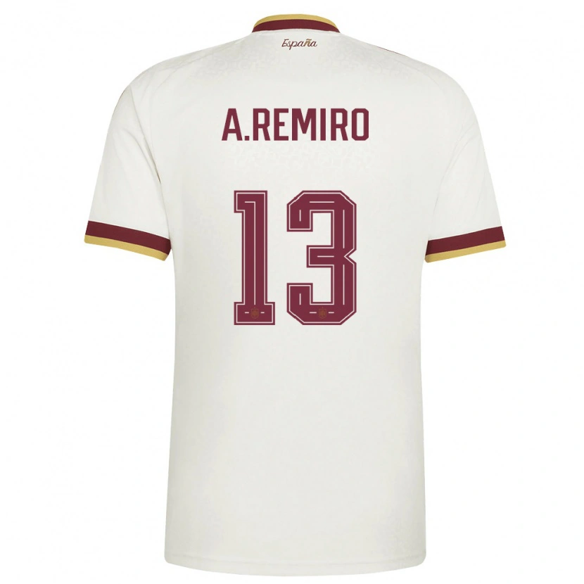 Danxen Mujer Camiseta España Álex Remiro #13 Marfil Borgoña 2ª Equipación 26-28 La Camisa México
