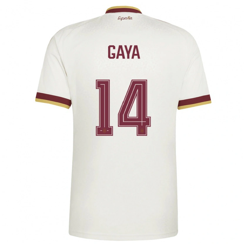 Danxen Mujer Camiseta España Jose Gaya #14 Marfil Borgoña 2ª Equipación 26-28 La Camisa México
