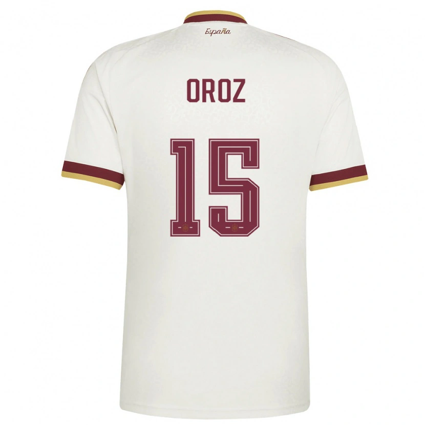 Danxen Mujer Camiseta España Maite Oroz #15 Marfil Borgoña 2ª Equipación 26-28 La Camisa México