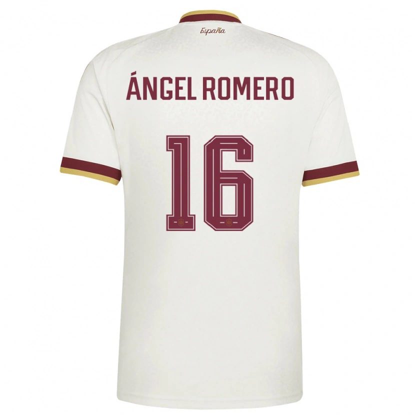 Danxen Mujer Camiseta España Miguel Romero #16 Marfil Borgoña 2ª Equipación 26-28 La Camisa México