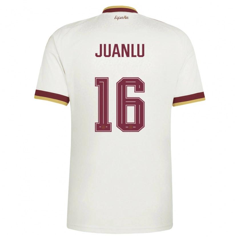 Danxen Mujer Camiseta España Juanlu Sánchez #16 Marfil Borgoña 2ª Equipación 26-28 La Camisa México