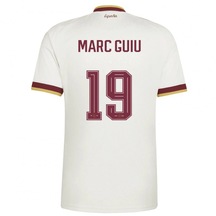 Danxen Mujer Camiseta España Marc Guiu #19 Marfil Borgoña 2ª Equipación 26-28 La Camisa México