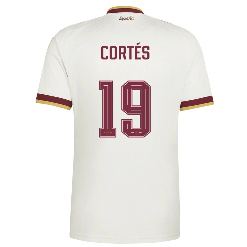 Danxen Mujer Camiseta España Paco Cortés #19 Marfil Borgoña 2ª Equipación 26-28 La Camisa México