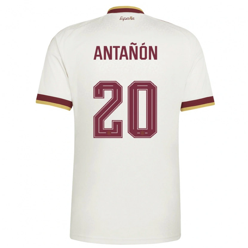 Danxen Mujer Camiseta España Andrés Antañón #20 Marfil Borgoña 2ª Equipación 26-28 La Camisa México