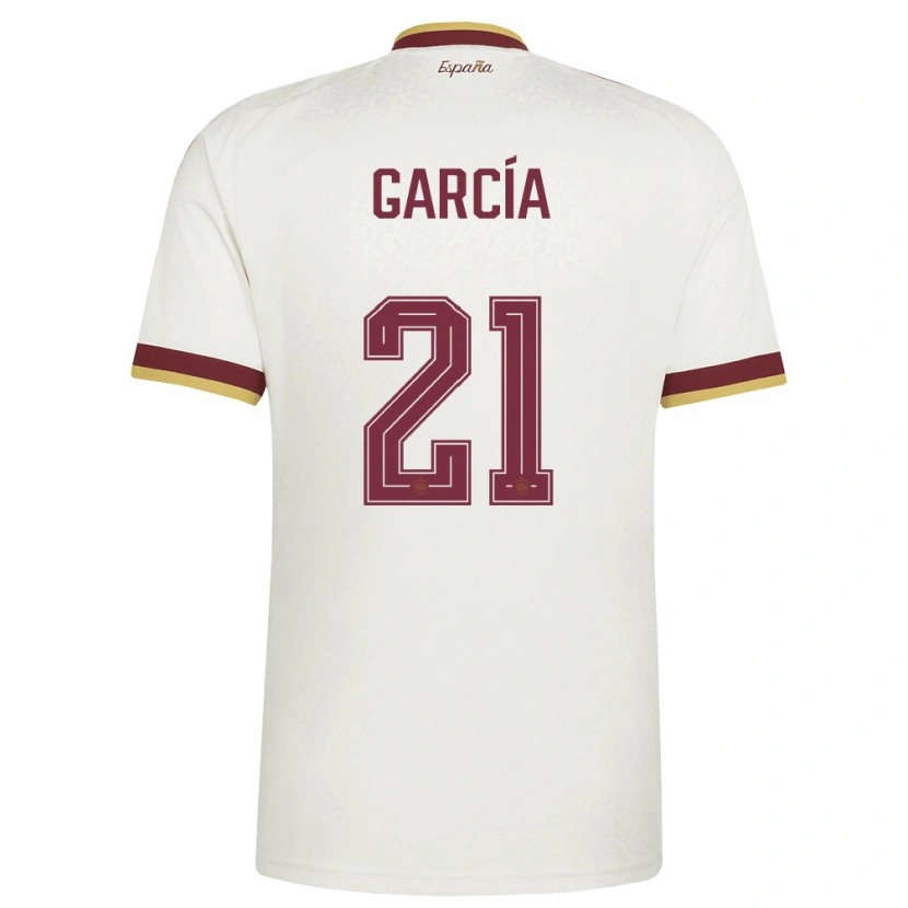 Danxen Mujer Camiseta España Sheila Garcia #21 Marfil Borgoña 2ª Equipación 26-28 La Camisa México
