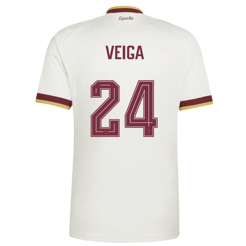 Danxen Mujer Camiseta España Gabri Veiga #24 Marfil Borgoña 2ª Equipación 26-28 La Camisa México