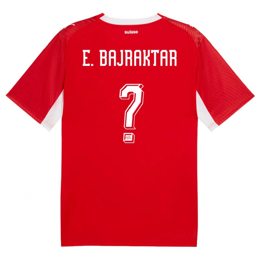 Danxen Niño Camiseta Suiza Erblin Bajraktar #0 Rojo Blanco 1ª Equipación 26-28 La Camisa México