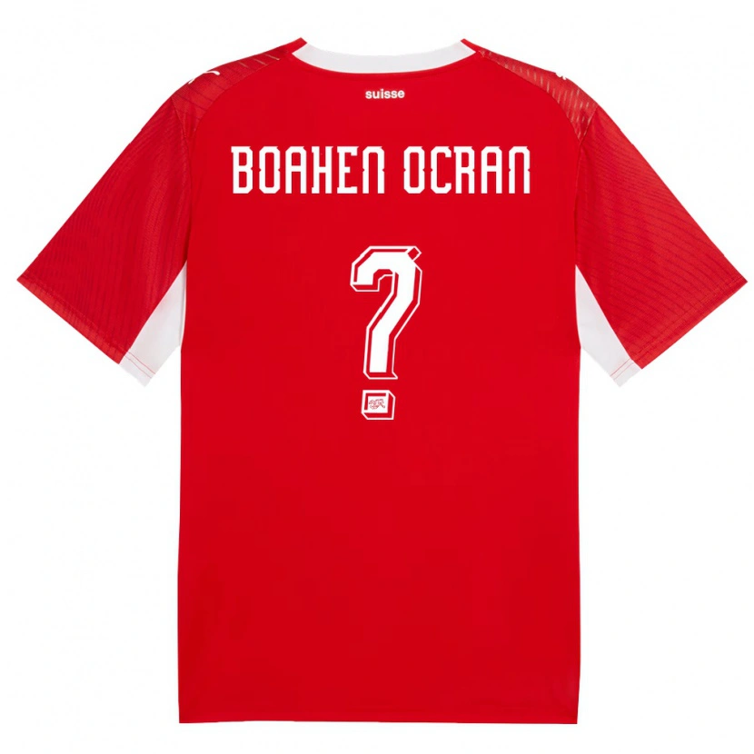 Danxen Niño Camiseta Suiza Bright Boahen Ocran #0 Rojo Blanco 1ª Equipación 26-28 La Camisa México