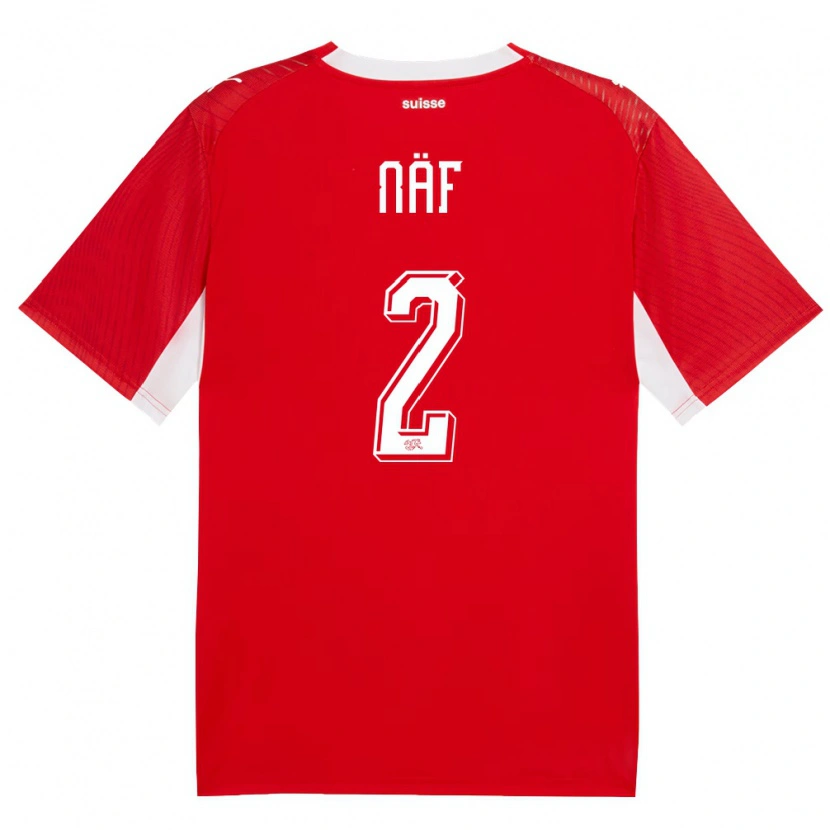 Danxen Niño Camiseta Suiza Philip Naf #2 Rojo Blanco 1ª Equipación 26-28 La Camisa México