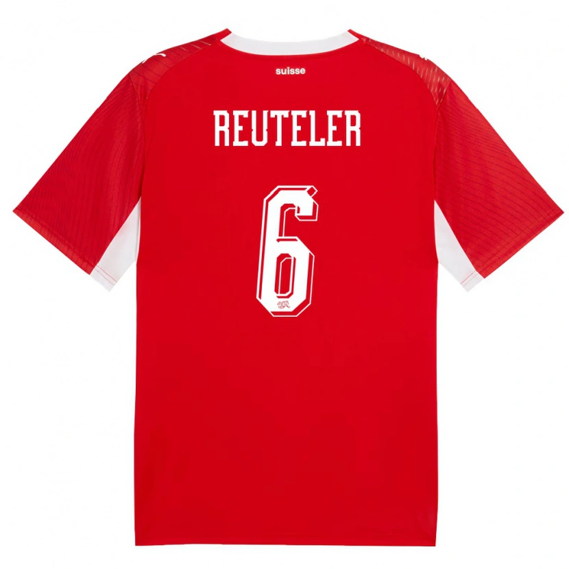 Danxen Niño Camiseta Suiza Geraldine Reuteler #6 Rojo Blanco 1ª Equipación 26-28 La Camisa México