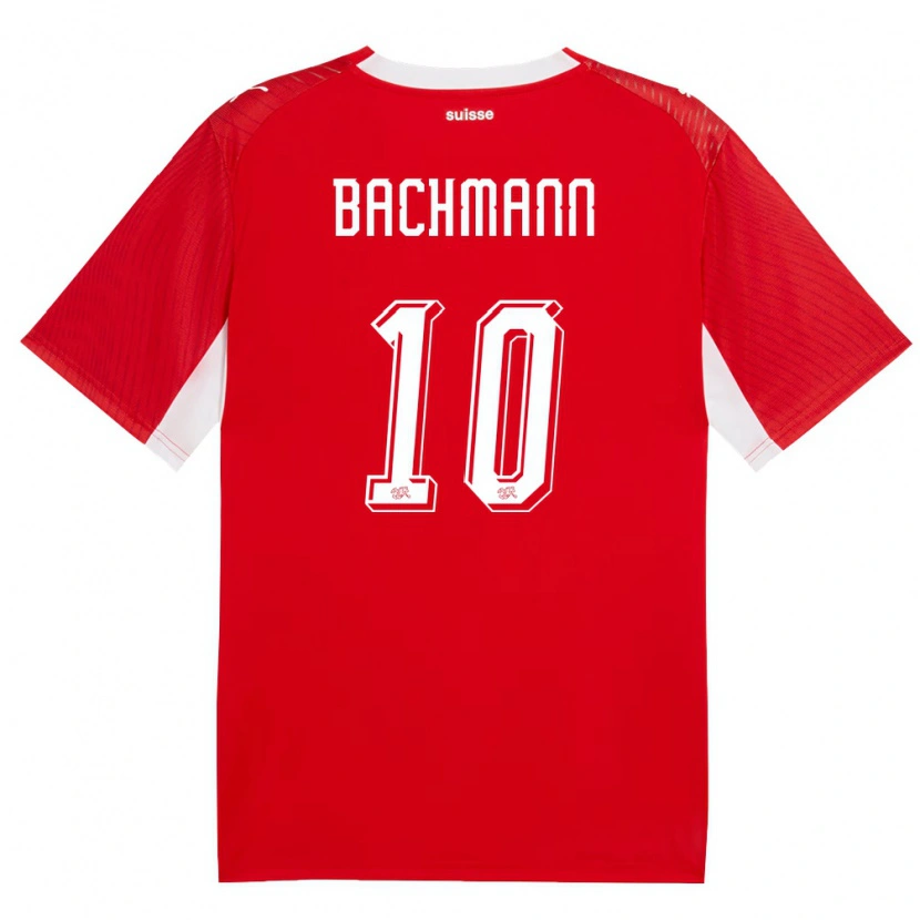 Danxen Niño Camiseta Suiza Ramona Bachmann #10 Rojo Blanco 1ª Equipación 26-28 La Camisa México