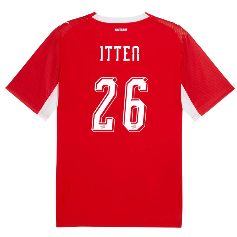 Danxen Niño Camiseta Suiza Cedric Itten #26 Rojo Blanco 1ª Equipación 26-28 La Camisa México