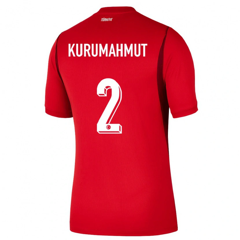 Danxen Niño Camiseta Turquía Osman Kurumahmut #2 Rojo Borgoña 1ª Equipación 26-28 La Camisa México