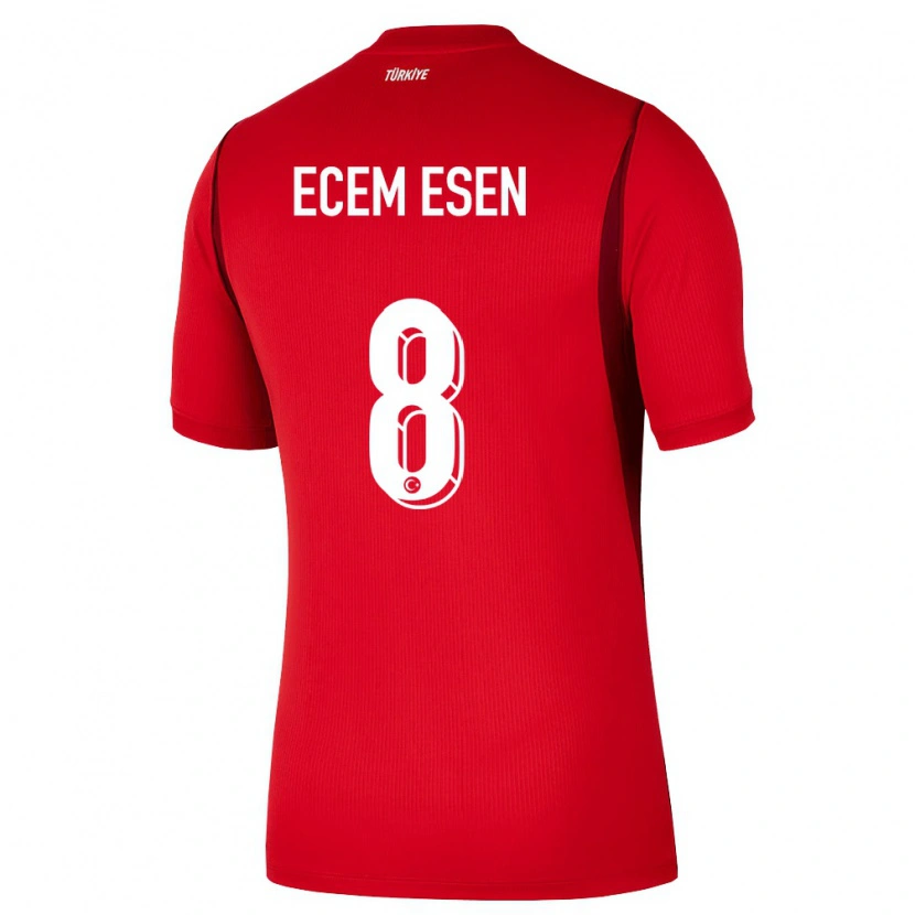 Danxen Niño Camiseta Turquía Emine Ecem Esen #8 Rojo Borgoña 1ª Equipación 26-28 La Camisa México