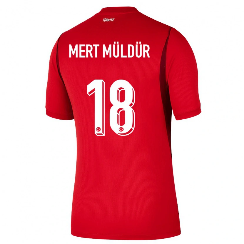 Danxen Niño Camiseta Turquía Mert Müldür #18 Rojo Borgoña 1ª Equipación 26-28 La Camisa México