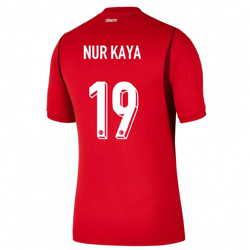 Danxen Niño Camiseta Turquía Cansu Nur Kaya #19 Rojo Borgoña 1ª Equipación 26-28 La Camisa México
