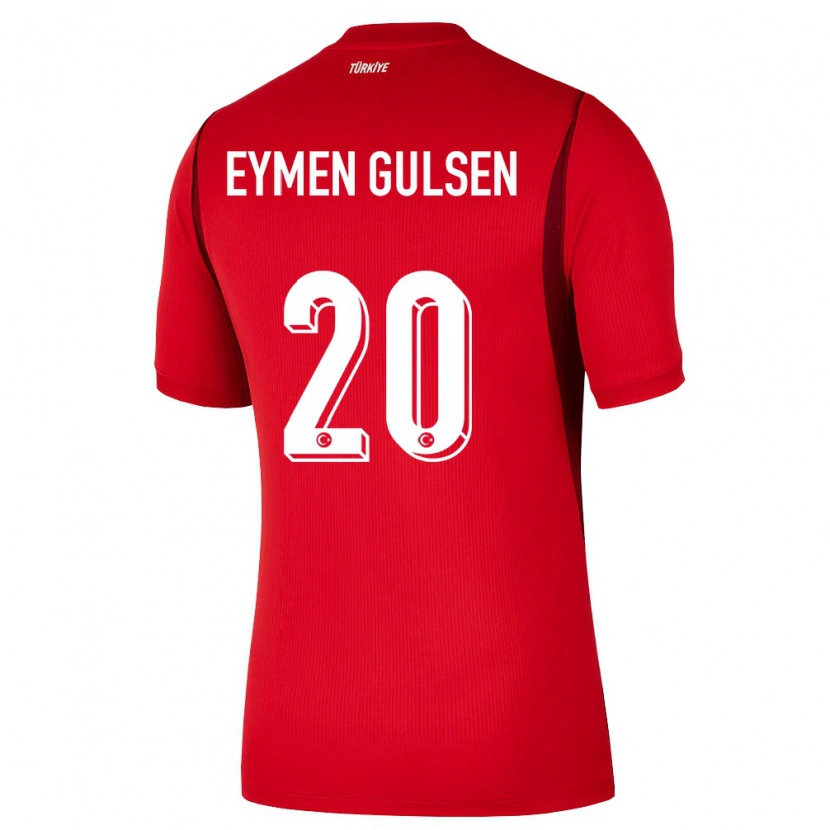 Danxen Niño Camiseta Turquía Ahmet Eymen Gülşen #20 Rojo Borgoña 1ª Equipación 26-28 La Camisa México