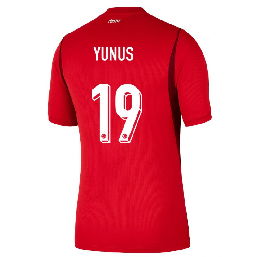 Danxen Niño Camiseta Turquía Yunus Akgün #19 Rojo Borgoña 1ª Equipación 26-28 La Camisa México