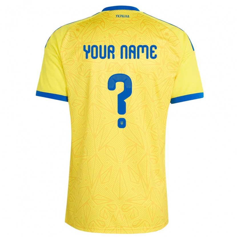 Danxen Niño Camiseta Ucrania Su Nombre #0 Amarillo Azul 1ª Equipación 26-28 La Camisa México