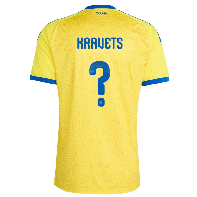 Danxen Niño Camiseta Ucrania David Kravets #0 Amarillo Azul 1ª Equipación 26-28 La Camisa México