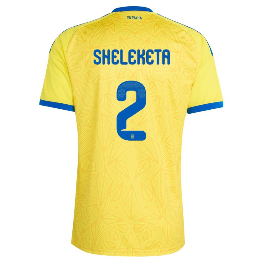 Danxen Niño Camiseta Ucrania Mykyta Sheleketa #2 Amarillo Azul 1ª Equipación 26-28 La Camisa México