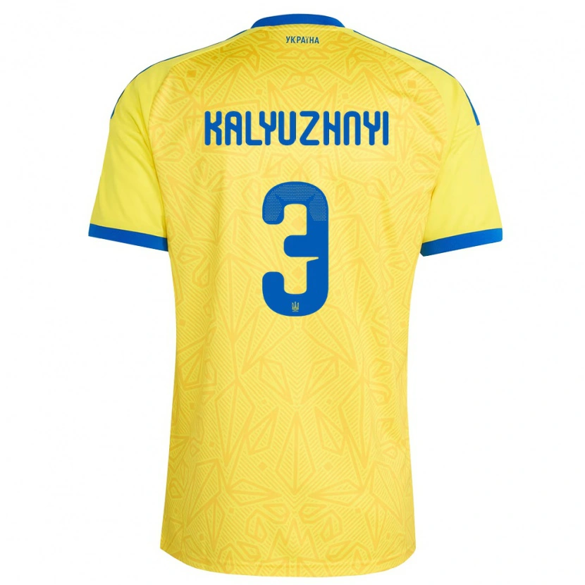 Danxen Niño Camiseta Ucrania Nikita Kalyuzhnyi #3 Amarillo Azul 1ª Equipación 26-28 La Camisa México