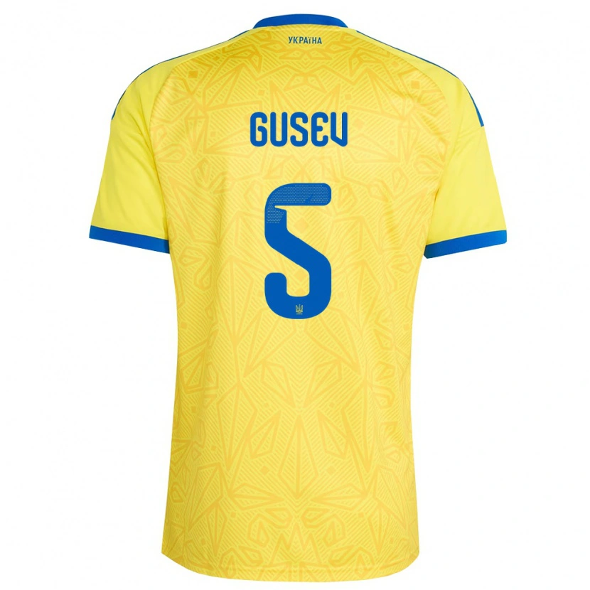 Danxen Niño Camiseta Ucrania Oleksiy Gusev #5 Amarillo Azul 1ª Equipación 26-28 La Camisa México